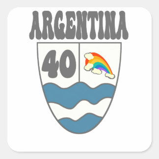 Adesivo Quadrado Argentinien Ruta 40 Autobahnschild mit Regenbogen