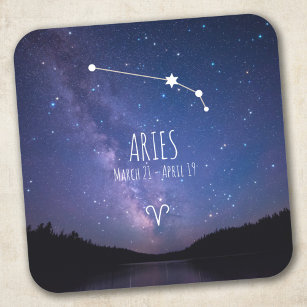 Adesivo Quadrado Aries   Constelação Zodiac Personalizada