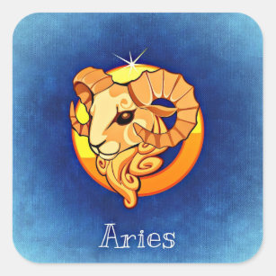 Adesivo Quadrado Aries, O Ram, Astrologista do Horoscópio Zodiac
