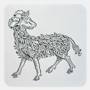 Adesivo Quadrado Aries (o Ram) uma ilustração do 'Poeticon'