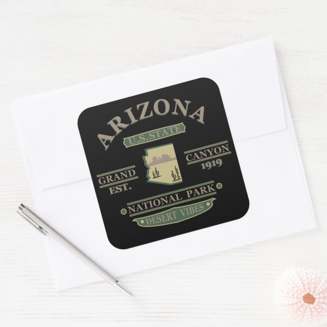 Adesivo Quadrado Arizona Sedona National Park Grand Canyon (Envelope)