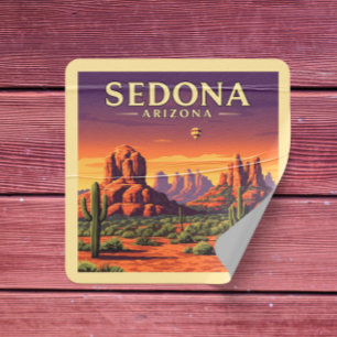 Adesivo Quadrado Arizona Vintage Sedona