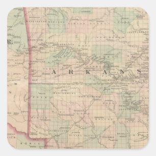 Adesivo Quadrado Arkansas e parte do território indiano