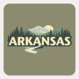 Adesivo Quadrado Arkansas Estados Unidos da América