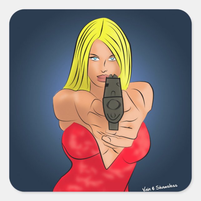 Adesivo Quadrado armed and dangerous (Frente)