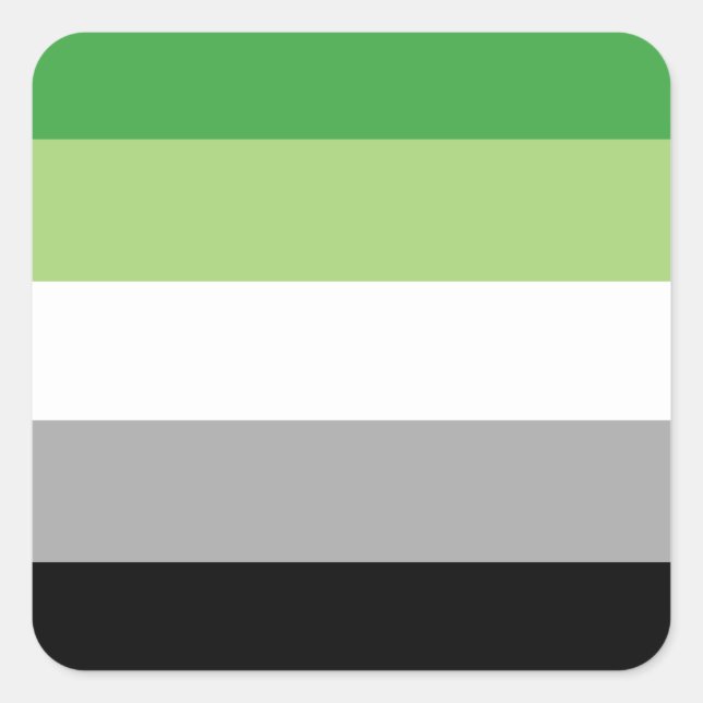 Adesivo Quadrado Aromantic Pride Flag   (Frente)