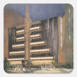 Adesivo Quadrado Arquitetura Vintage Art Deco, Edifício em NYC