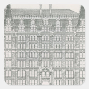 Adesivo Quadrado Arquitetura Vintage, Companhia do Canal Delaware &