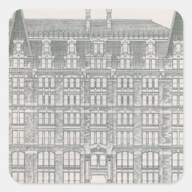 Adesivo Quadrado Arquitetura Vintage, Delaware & Hudson Canal Co. (Frente)