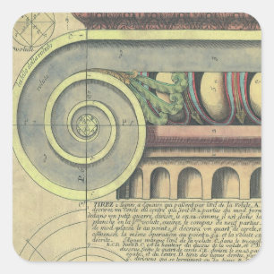 Adesivo Quadrado Arquitetura Vintage; Voluta Capital por Vignola