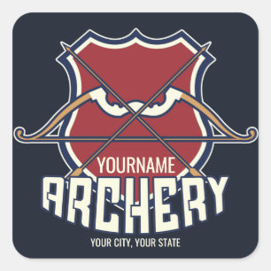 Adesivo Quadrado Arquivamento de NOME Personalizado Seta de Arco Re