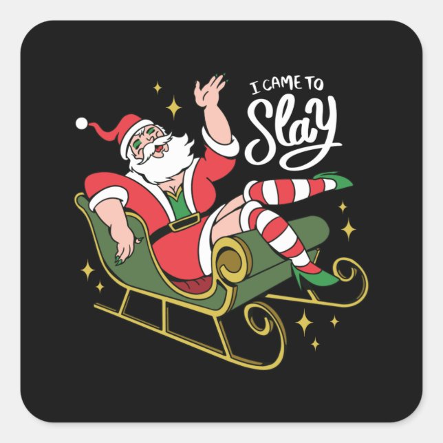 Adesivo Quadrado Arrastar Papais noeis da Rainha (Frente)