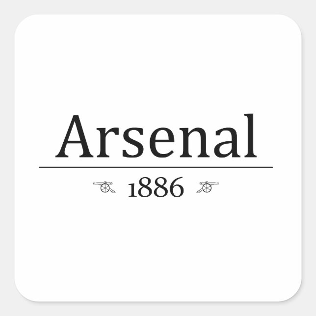 Adesivo Quadrado Arsenal 1886 (Frente)