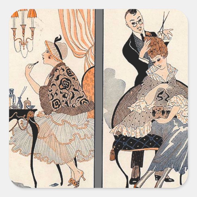 Adesivo Quadrado Art Deco Beauty (Frente)