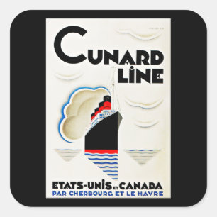 Adesivo Quadrado Art Deco Cunard Line