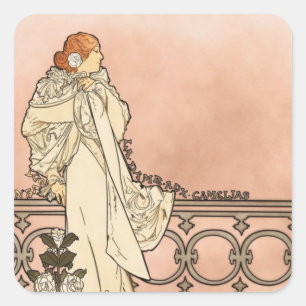 Adesivo Quadrado Art deco de Alphonse Mucha
