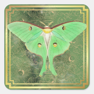 Adesivo Quadrado Art Deco Luna Moth