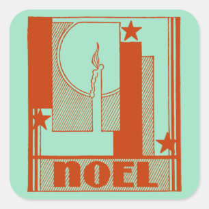 Adesivo Quadrado Art Deco Noel Natal