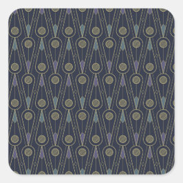 Adesivo Quadrado Art Deco pattern with geometric shapes in gold