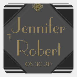 Adesivo Quadrado Art Deco Posh Envelope Seal