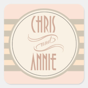 Adesivo Quadrado Art Deco Vintage Names   pincel