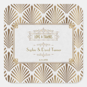 Adesivo Quadrado Art Deco White Gatsby 1920 Wedding