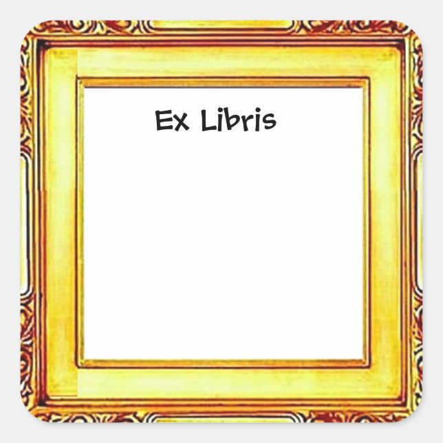 Adesivo Quadrado Art Frame, Ex Libris, Book Plate (Frente)