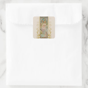 Adesivo Quadrado Art Nouveau Alphonse Mucha - Despertar Manhã