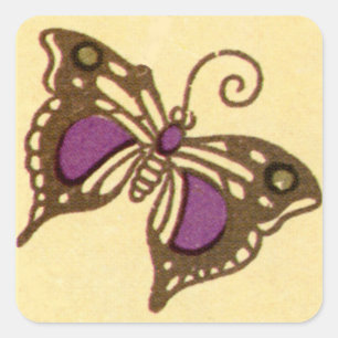 Adesivo Quadrado Art Nouveau Butterfly - Sticker