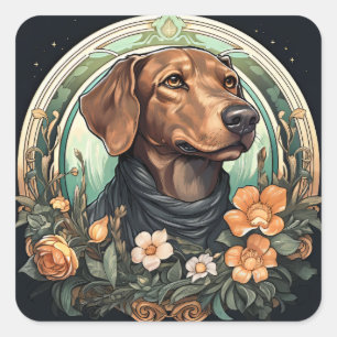 Adesivo Quadrado Art Nouveau Dog