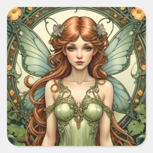 Adesivo Quadrado Art Nouveau Fairy