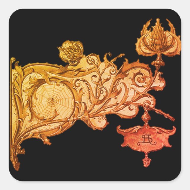 Adesivo Quadrado Art nouveau fall sconse spiderweb anton seder (Frente)
