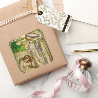 Adesivo Quadrado Art Nouveau Music Maidens Vintage Illustration 