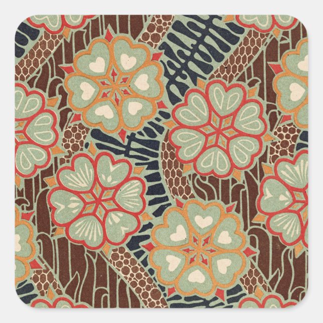 Adesivo Quadrado Art Nouveau Padrão #2 em Emporio Moffa (Frente)