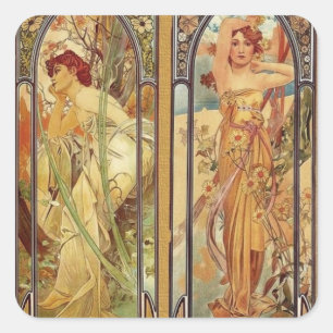 Adesivo Quadrado Art Nouveau Times of Day