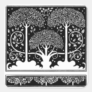 Adesivo Quadrado Art Nouveau Tree Beardsley Pattern