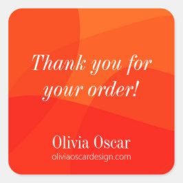 Adesivo Quadrado Arte Abstrato Vermelha Unificada Moderna Obrigado