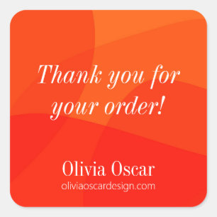 Adesivo Quadrado Arte Abstrato Vermelha Unificada Moderna Obrigado