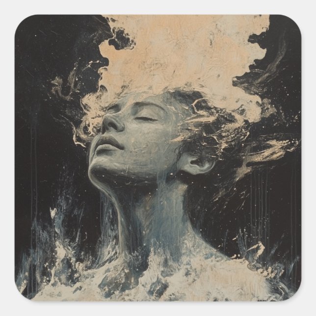 Adesivo Quadrado Arte Aleatória Que Meu Gato Fez (Frente)