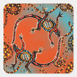 ADESIVO QUADRADO ARTE AUSTRALIANA       