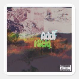Adesivo Quadrado Arte da Capa do Álbum de Addi Nicki