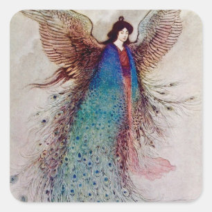 Adesivo Quadrado Arte da Fada “Donzela da Lua” por Warwick Goble