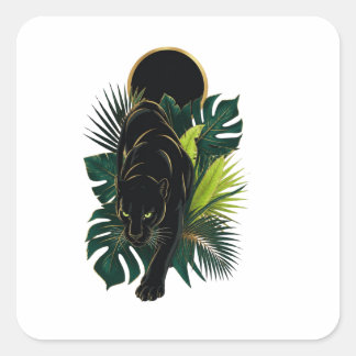 Adesivo Quadrado Arte da Selva Tropical do Pantera Negro – Botânica