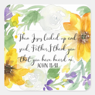 Adesivo Quadrado Arte de Escritura | John 11:41