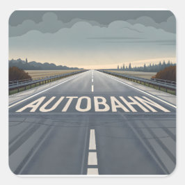 Adesivo Quadrado Arte de Perspectiva de Estrada Infinita da Autobah