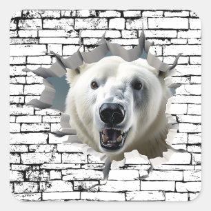Adesivo Quadrado Arte de Quebra de Parede Polar 3D - Safari Realist