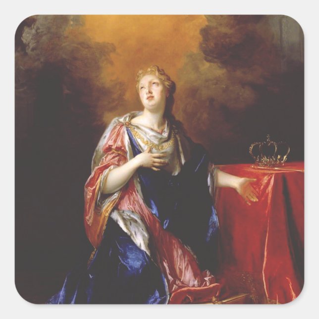 Adesivo Quadrado Arte de Santa Margarida da Escócia (Frente)
