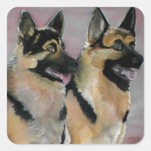 Adesivo Quadrado Arte de Stickers german shepherd