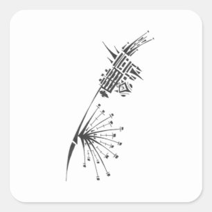 Adesivo Quadrado Arte de Tatuagem Tribal Abstrato Preto e Branco Ro