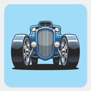 Adesivo Quadrado Arte de Toon Hotrod 